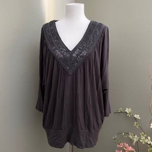 Jaloux Gray Sequin Top
